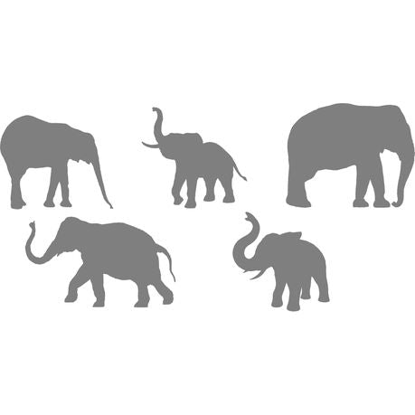 Frosted Vinyl Stickers Elephants; Decals; Art - Decor