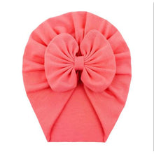 Load image into Gallery viewer, Baby Girl Turban - Coral &amp; Bottle Green
