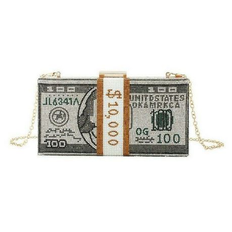 $10000 Dollar Clutch Evening Rhinestone Bag Buy Online in Zimbabwe thedailysale.shop