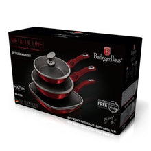 Load image into Gallery viewer, Berlinger Haus 6 Piece Marble Coating Cookware Set - Burgundy Metallic
