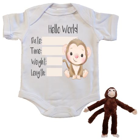 Newborn Babygrow Announcement Keepsakes - Monkey Buy Online in Zimbabwe thedailysale.shop