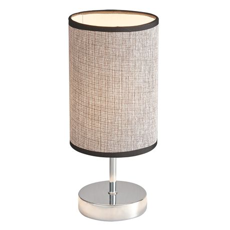 Polished Chrome Table Lamp with Hessian Colour Fabric Shade TL631 Buy Online in Zimbabwe thedailysale.shop