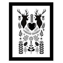 Load image into Gallery viewer, Nordic Scandianvian A5 Framed Art Wall Decor Gift Print - &#39;Royal Deers&#39;
