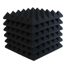 Load image into Gallery viewer, Pyramid Acoustic Foam Sound Panels - 30cm - Black - 6 Pack
