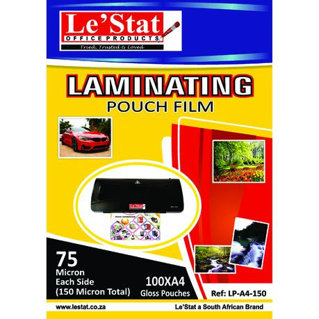 Le' Stat A4 150 Micron Laminating Pouches Box of 100 Buy Online in Zimbabwe thedailysale.shop