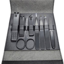 Load image into Gallery viewer, GreenLeaf Matt Black Manicure Set 8 Piece
