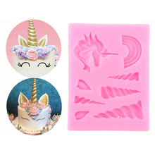 Load image into Gallery viewer, Cake Tools Unicorn Cloud Horn Ear Silicone Mold Cupcake Decorations
