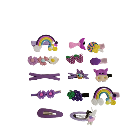 14 Piece Baby/Girls Hair Clips/Pins Accessories Set- Purple Buy Online in Zimbabwe thedailysale.shop