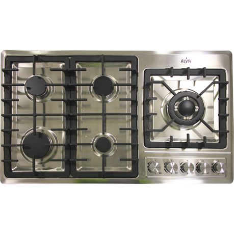 Alva - 90Cm 5 Burner Gas Hob - Stainless Steel