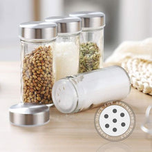 Load image into Gallery viewer, Maisonware Stainless Steel Rotating Spice Rack With 20 Glass Jars
