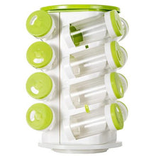 Load image into Gallery viewer, 16 in 1 Revolving Spice Rack with Cutlery Holder-Green
