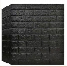 Load image into Gallery viewer, Black 10 Pack Wall Panels Brick Design PE Foam Wallpaper
