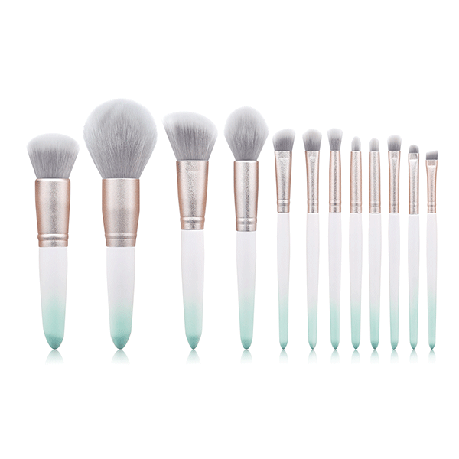 12 Piece Blue Ombre Makeup Brush Set with Pouch Buy Online in Zimbabwe thedailysale.shop