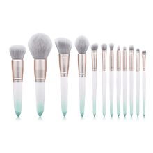 Load image into Gallery viewer, 12 Piece Blue Ombre Makeup Brush Set with Pouch
