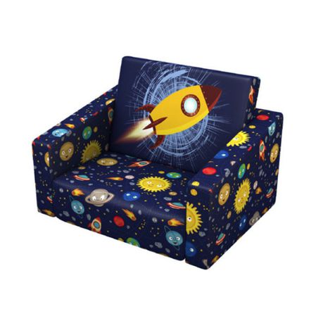 2 in 1 Flip Open Foam Sofa and Bed for Toddler Kids - Blue Buy Online in Zimbabwe thedailysale.shop