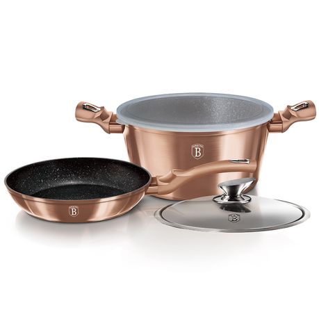 Berlinger Haus 4-Piece Marble Coating Cookware Set - Rose gold Buy Online in Zimbabwe thedailysale.shop