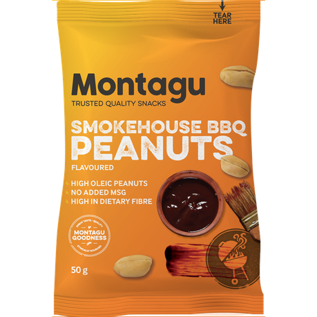 Montagu Flavoured Roasted Peanuts Smokehouse BBQ 10x 50g Box Buy Online in Zimbabwe thedailysale.shop