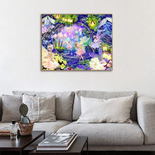 Load image into Gallery viewer, Diamond Painting DIY Kit, Round diamonds, 50x40cm- Little Elves in Forest
