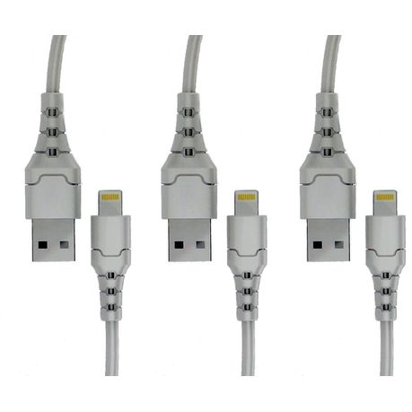 iPhone USB Charging Cable for iPhone - White (Pack of 3) 1 m anti-bend Buy Online in Zimbabwe thedailysale.shop