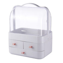 Load image into Gallery viewer, Everglitz Acrylic Cosmetic Organizer Storage Box With Drawers- White &amp; Pink

