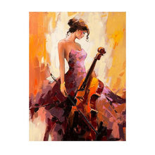 Load image into Gallery viewer, Diamond Painting DIY Kit,Full Drill, 40x30cm- Cello Player
