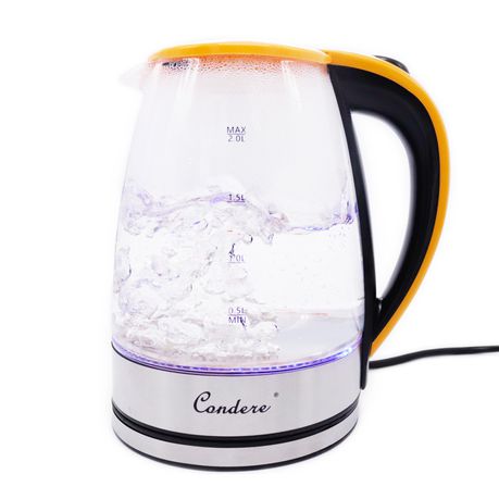 Condere - 2.0L Electric Glass Kettle (Yellow) - LX-3002 Buy Online in Zimbabwe thedailysale.shop