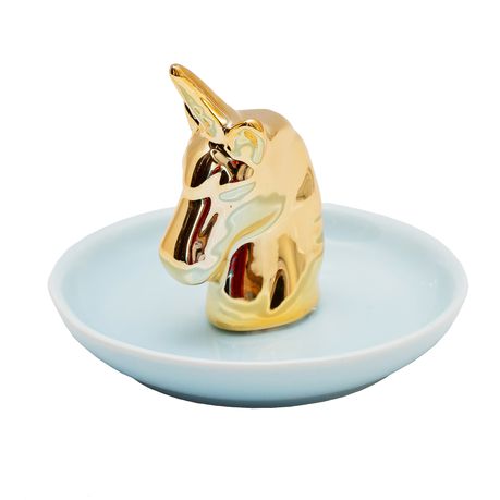 Unicorn Ring Dish - Trinket - Blue & Gold