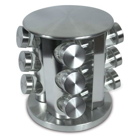 Rotating Kitchen Spice Rack Carousel 12 Jar Organizer - Silver Buy Online in Zimbabwe thedailysale.shop