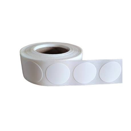 EMPORIUM White Foamtac Tamperproof Round Stickers - 35mm - 500 Stickers