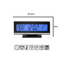 Load image into Gallery viewer, LPS Digital Calendar Back-Light LED Temperature Humidity Alarm Clock - Black
