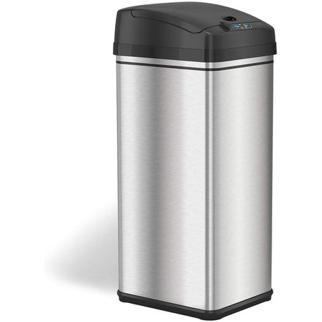 Square 48l Stainless Steel Auto Dustbin