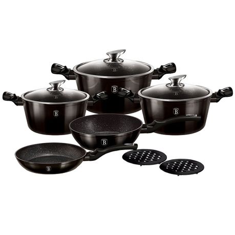 Berlinger Haus 10 Marble Coating Cookware Set - Shine Black Edition