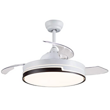 Load image into Gallery viewer, White &amp; Black Retractable Ceiling Fan With Remote
