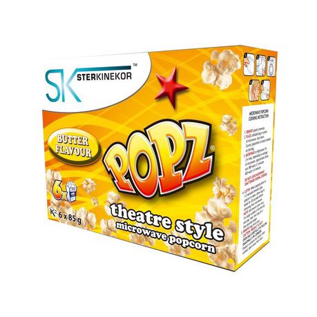 POPZ  Microwave Popcorn - Butter Flavour (6 Servings) Buy Online in Zimbabwe thedailysale.shop