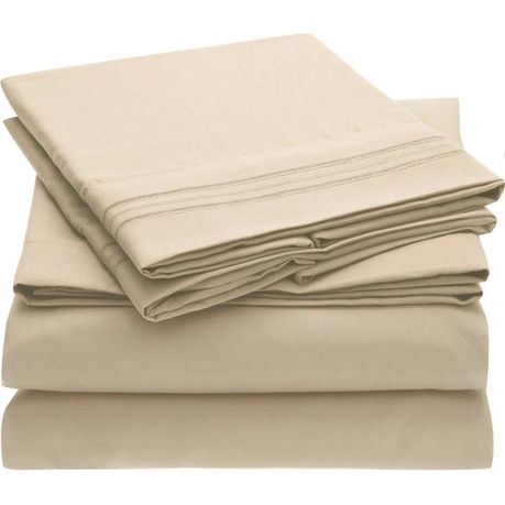 Wrinkle Resistant Egyptian Comfort Sheet Set 4 Piece King: Cool Cream Beige Buy Online in Zimbabwe thedailysale.shop