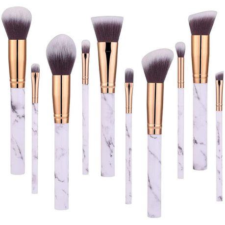 10 Piece Marble Style Professional Makeup Brush Cosmetic Set - Black Buy Online in Zimbabwe thedailysale.shop