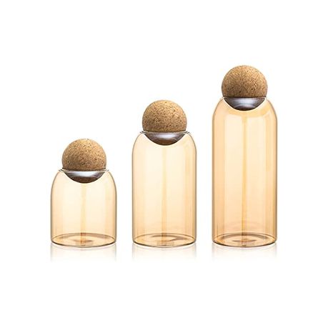 DH - Kitchen and Pantry Glass Storage Containers with Wooden Sealing Balls Buy Online in Zimbabwe thedailysale.shop