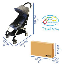 Load image into Gallery viewer, Baby Links Travel Pram with Bottle Holder and Shoulder Strap, Flight Friendly
