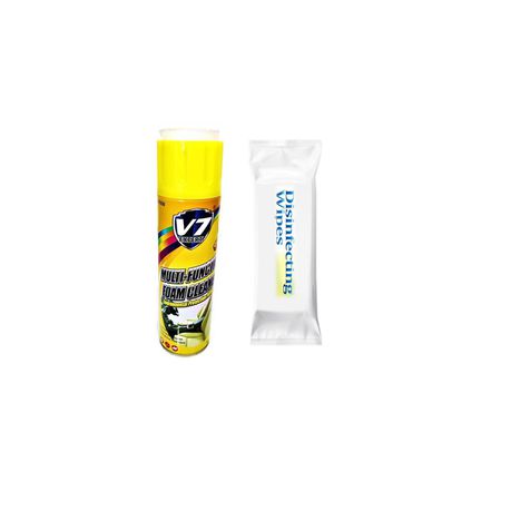 V7 Multipurpose Foam Cleaner With Disinfecting Wet Wipes Buy Online in Zimbabwe thedailysale.shop
