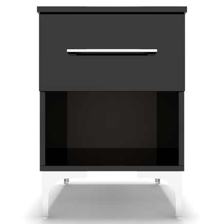 BAM! High Gloss Black One Drawer Bedside/Nightstand