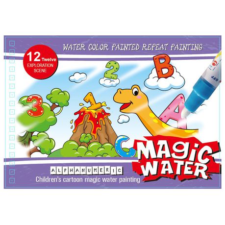 Reusable Magic Water Coloring Book - Alphanumeric Series