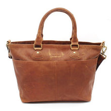 Load image into Gallery viewer, Minx Genuine Leather Madison Designer Hand Bag - Medium Brown
