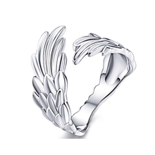 Load image into Gallery viewer, 100% 925 Sterling Silver Platinum Plating Adjustable Angel Wings Ring
