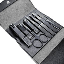 Load image into Gallery viewer, GreenLeaf Matt Black Manicure Set 8 Piece
