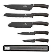 Load image into Gallery viewer, Berlinger Haus 6-Piece Titanium Coating Knife Set with Hanger - Carbon Pro
