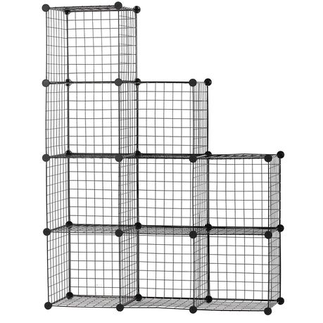 9 Cube Wire Metal Grid Bookcase Shelf Storage Cabinet Organizer Buy Online in Zimbabwe thedailysale.shop