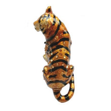 Load image into Gallery viewer, Tiger Hand-Painted Enameled Decorative Hinged Jewelry Animal Trinket Box
