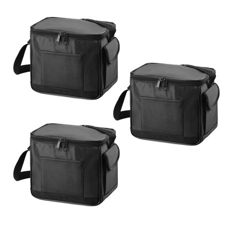 6 Pack Cooler Bag or Lunch Bag with Shoulder Strap - Black - 3 Pack Buy Online in Zimbabwe thedailysale.shop