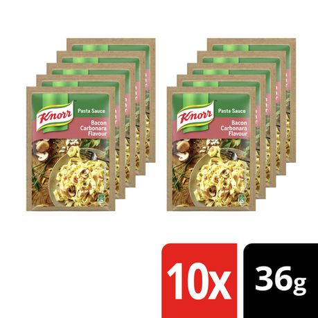 Knorr Bacon Carbonara Instant Pasta Sauce 10x36g Buy Online in Zimbabwe thedailysale.shop