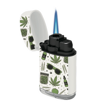Load image into Gallery viewer, Zengaz Mega Jet Turbo Flame Lighter Leaf White &amp; Green
